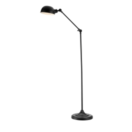 Minimalistyczna, czarna, regulowana lampa podłogowa do salonu w stylu loft