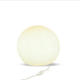 Biała lampa w kształcie kuli na taras, ledowa