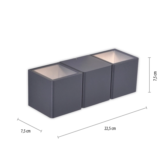 Nowoczesny kinkiet zewnętrzny w kolorze antracytowym 3000K 10W LED