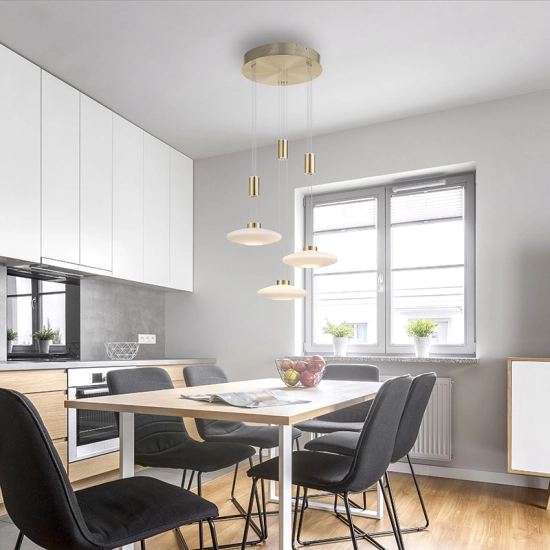 Lampa wisząca LED do salonu, ściemnianie światła, ciepła barwa 3000K