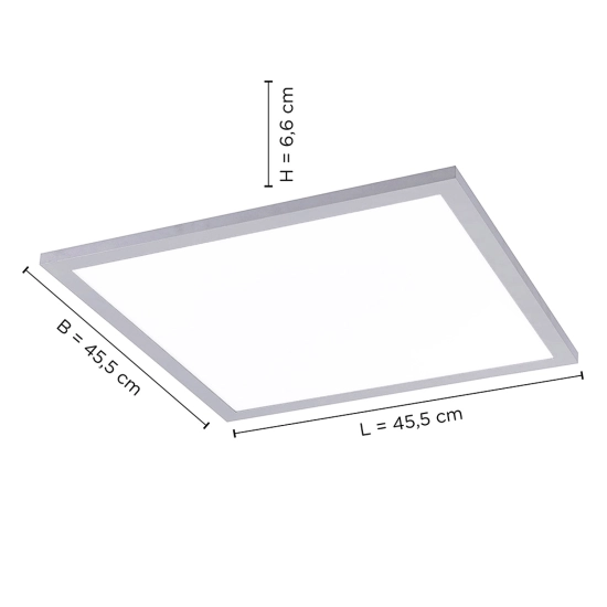 Plafon LED z pilotem, zmienna barwa światła 45,5x45,5cm 2700-5000K