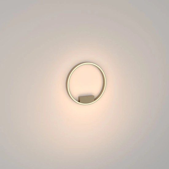Ledowa lampa sufitowa, złoty, okrągły plafon, barwa ciepła Ø40cm 3000K