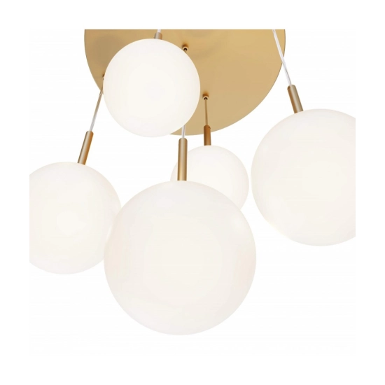 Elegancka lampa wisząca do salonu w stylu modern glamour, złote elementy