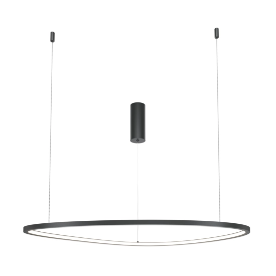 Asymetryczna, czarna lampa wisząca do modernistycznego salonu LED 36W