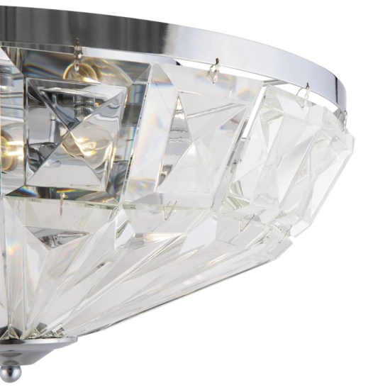 Kryształowa, elegancka lampa sufitowa ze srebrnym mocowaniem ⌀48,5cm