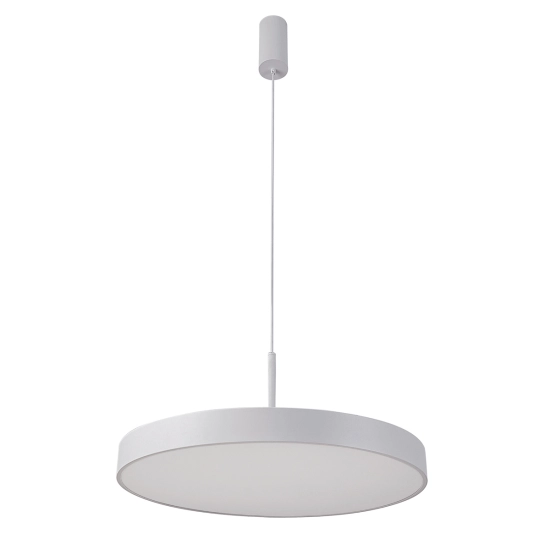 Biała, nowoczesna, minimalistyczna lampa wisząca LED o średnicy 60cm