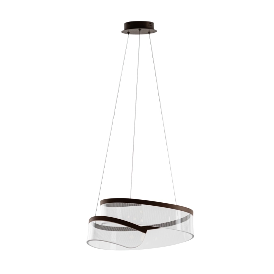 Dekoracyjna, akrylowa lampa wisząca LED w kolorze brązowym