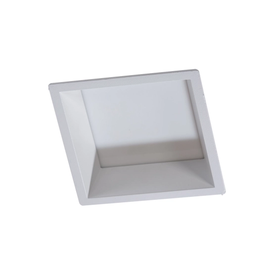 Biała, kwadratowa, podtynkowa oprawa ze światłem LED 3000K 14,5cm
