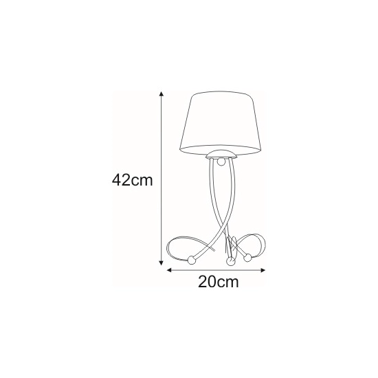 Ozdobna lampa stołowa nocna srebrna z białym abażurem do sypialni IRMA