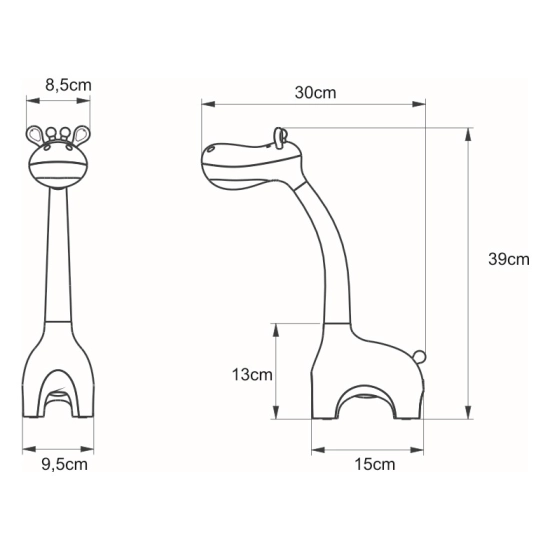Nowoczesna kolorowa lampa biurkowa LED żyrafa dziecięca lampka do lekcji