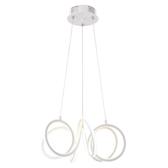 Nowoczesna lampa wisząca LED biała spirala z regulowaną wysokością