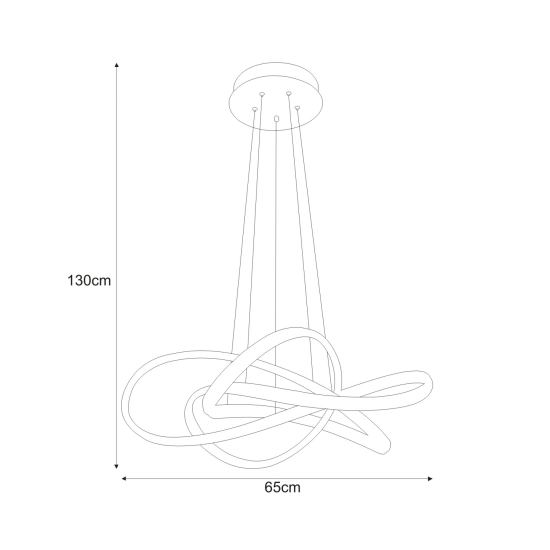 Nowoczesna wisząca lampa LED biała spirala ozdobna do salonu