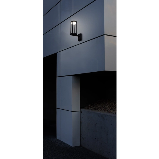 Nowoczesny czarny kinkiet zewnętrzny elewacyjny LED oświetlenie domu