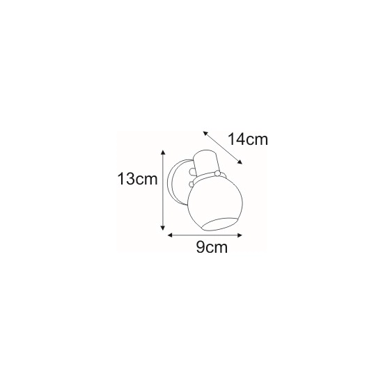 Czarna lampa ścienna w stylu loft z przezroczystym okrągłym kloszem