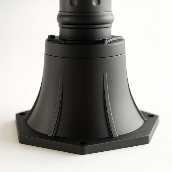 Czarna lampa zewnętrzna stojąca latarnia do oświetlenia ogrodu