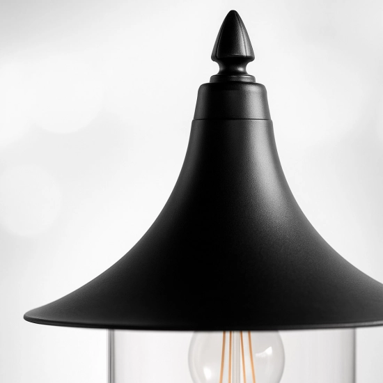 Czarna lampa zewnętrzna stojąca latarnia do oświetlenia ogrodu