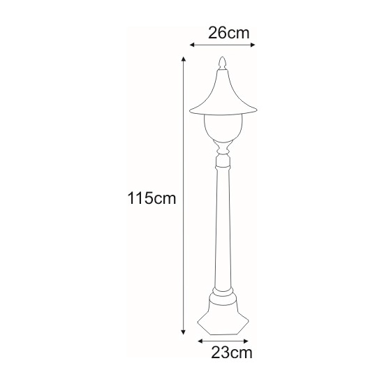 Czarna lampa zewnętrzna stojąca latarnia do oświetlenia ogrodu