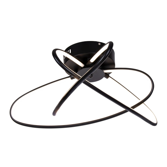 Czarna nowoczesna lampa sufitowa LED czarna futurystyczna do salonu LELO BLACK
