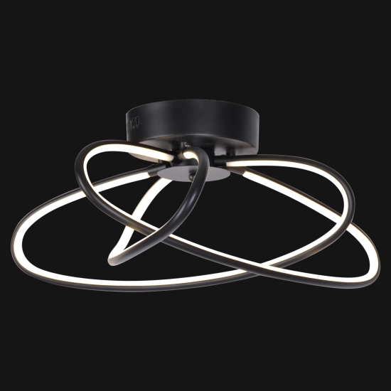 Czarna nowoczesna lampa sufitowa LED czarna futurystyczna do salonu LELO BLACK