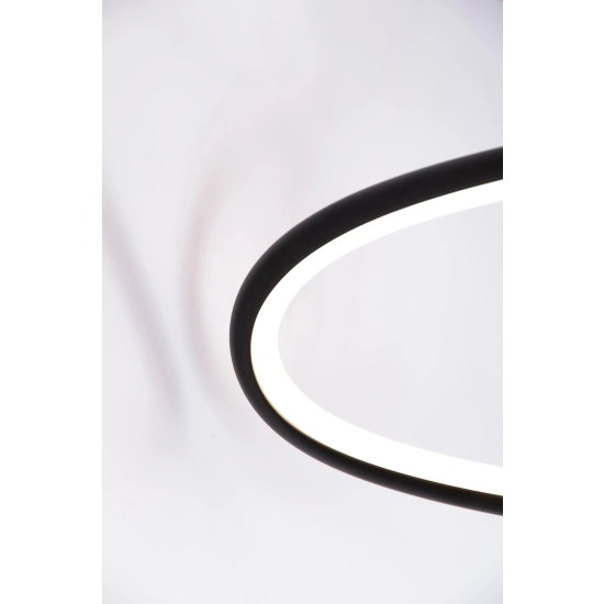 Czarna nowoczesna lampa sufitowa LED czarna futurystyczna do salonu LELO BLACK