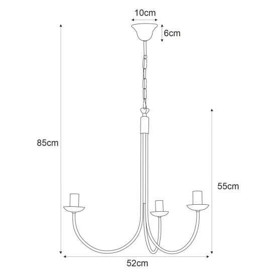 Czarna lampa wisząca typu świecznik, w stylu industrialnym/ loft