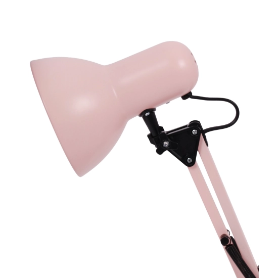 Wyjątkowa lampka biurkowa w kolorze pastelowego różu, regulowana