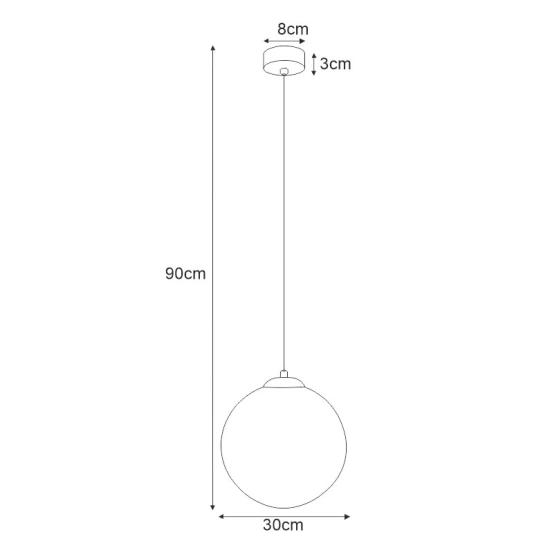 Lampa wisząca z dużym kloszem o średnicy ⌀30 cm, złote elementy