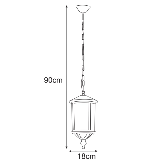Dekoracyjna lampa wisząca ogrodowa, na łańcuszku, regulowana wysokość