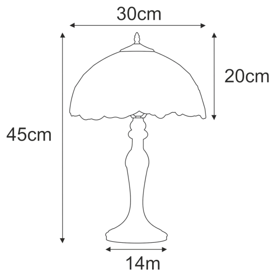 Lampa stołowa z pięknym, witrażowym kloszem, styl rustykalny