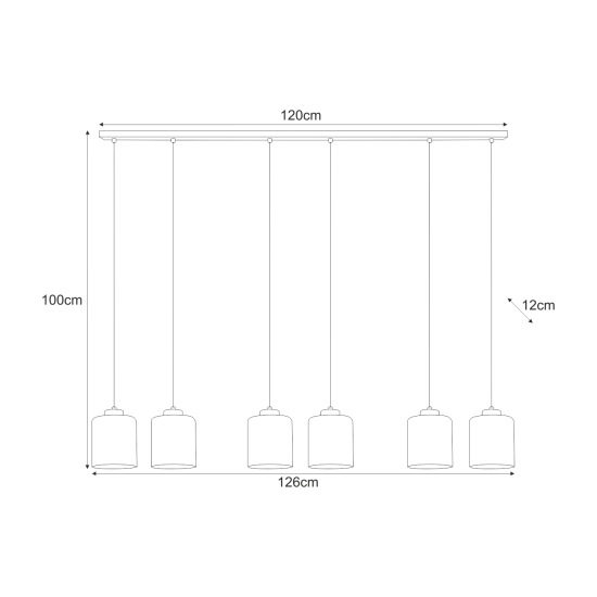 Lampa wisząca ze stylowymi, bursztynowymi kloszami SORO