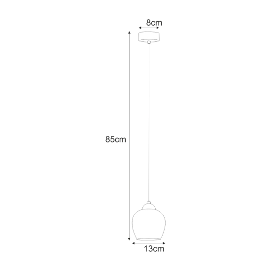 Wisząca lampa z jednym kloszem do pokoju dziennego NIRA