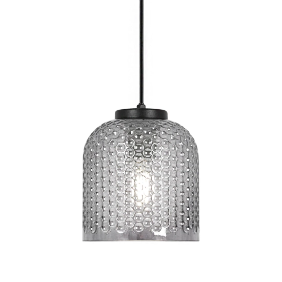 Modernistyczna lampa wisząca z dymionym kloszem do kuchni INGA