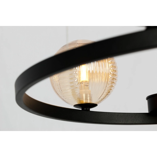 Elegancka lampa wisząca z kloszami na obręczy, 6 x G9 SATURNO