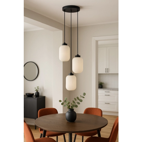 Lampa wisząca na okrągłej podsufitce z trzema zwisami, 3 x E27 VILAR