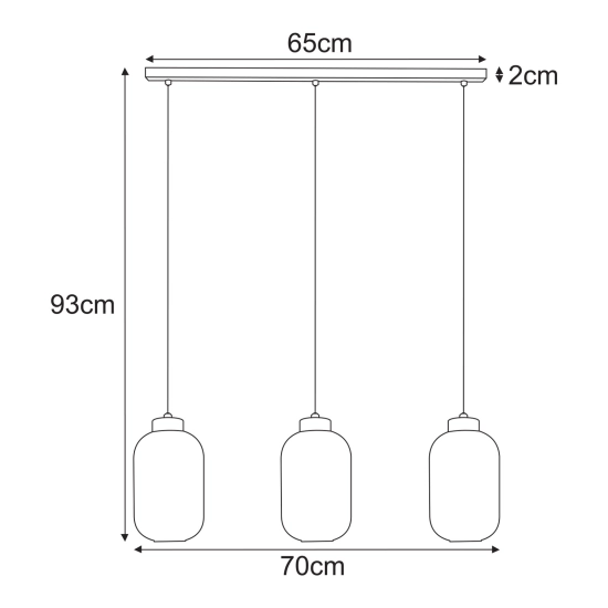 Lampa wisząca na stół prostokątny do jadalni, 3 x E27 FADIGA