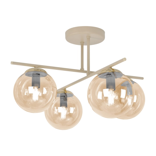 Niesymetryczna lampa sufitowa ze złotymi detalami FELIX