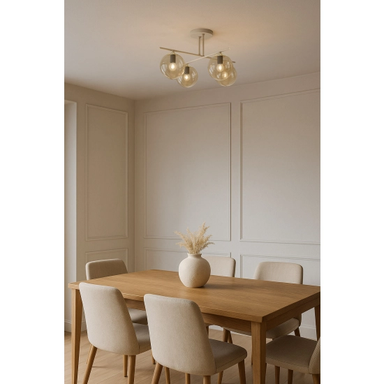 Niesymetryczna lampa sufitowa ze złotymi detalami FELIX