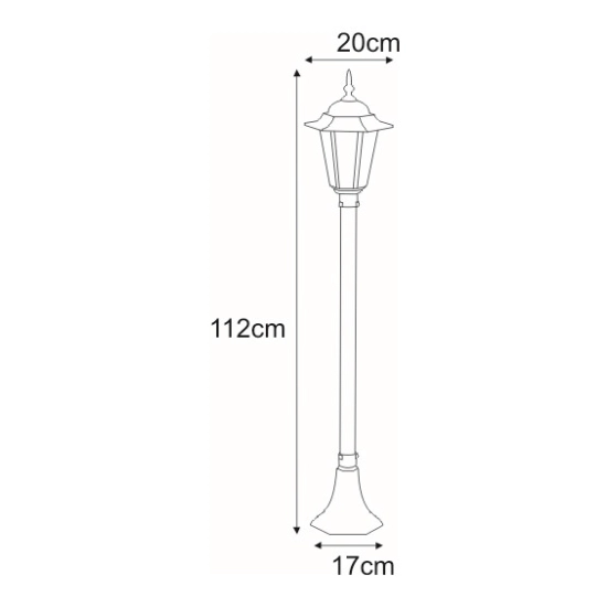 Lampa zewnętrzna stojąca czarna klasyczna do oświetlenia ogrodu