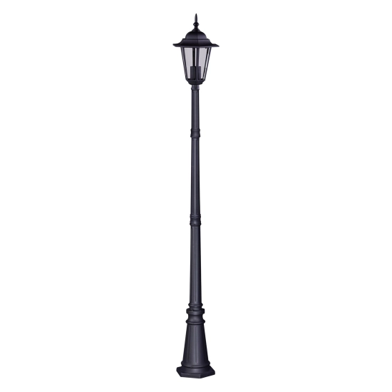 Elegancka, jednopunktowa latarnia parkowa w kolorze czarnym