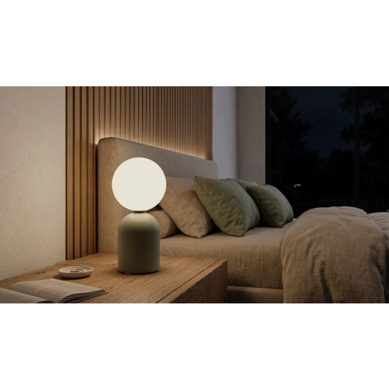 Modernistyczna lampka nocna w kolorze szałwiowym, 1 x G9