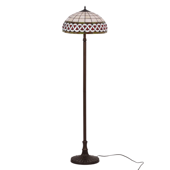 Dekoracyjna lampa podłogowa w stylu Tiffany z masy perłowej