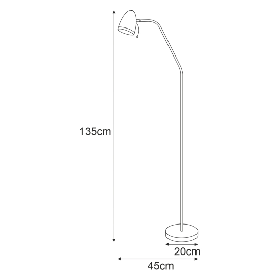 Minimalistyczna klasyczna srebrna lampa podłogowa z ruchomym ramieniem KAJTEK I