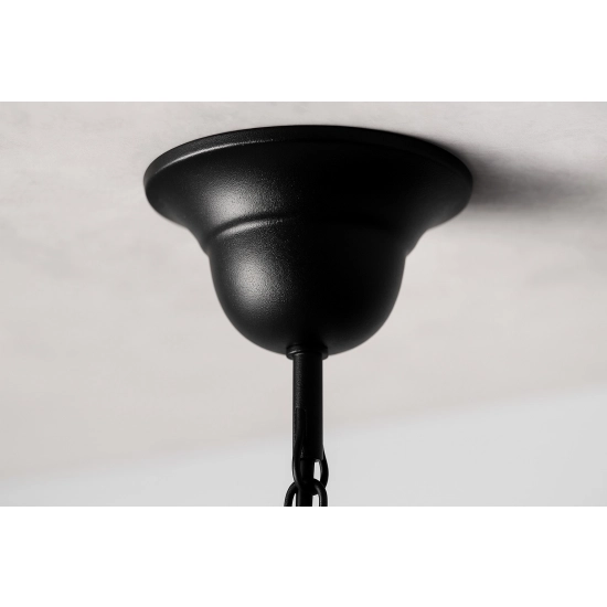 Elegancka czarna lampa wisząca świecznik do salonu na łańcuchu