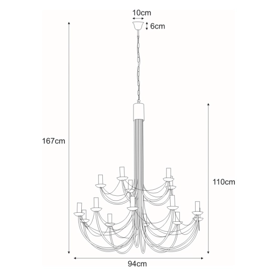 Dwupoziomowy duży czarny żyrandol świecznik lampa wisząca do salonu