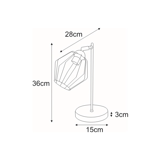 Nowoczesna minimalistyczna lampka biurkowa nocna druciana czarna