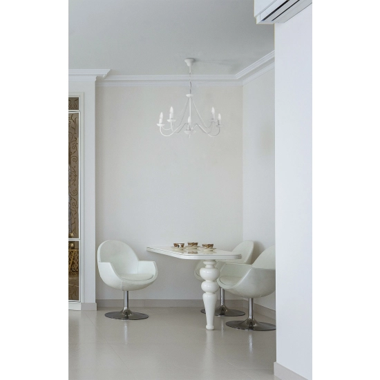 Biała pałacowa lampa wisząca świecznik na łańcuchu do salonu