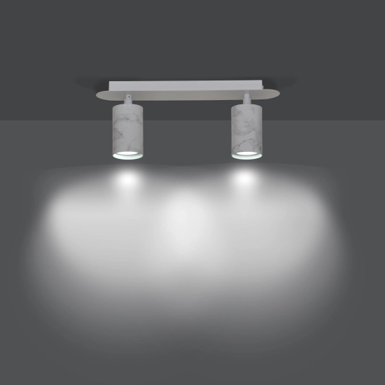 Podwójna listwa sufitowa z ruchomymi reflektorami, wzór marmuru