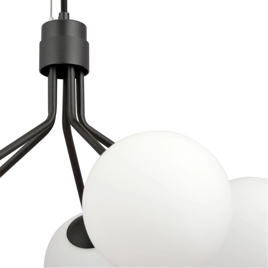 Lampa wisząca z okrągłymi kloszami, możliwa regulacja wysokości lampy