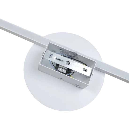 Stylowa lampa ścienna LED, prosta listwa z białą tarczą, kinkiet do salonu