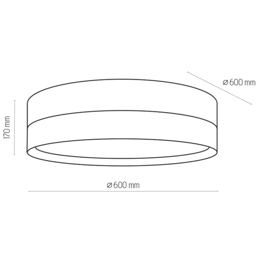 Abażurowy plafon na bazie okręgu o średnicy 60cm, czarno-złota lampa